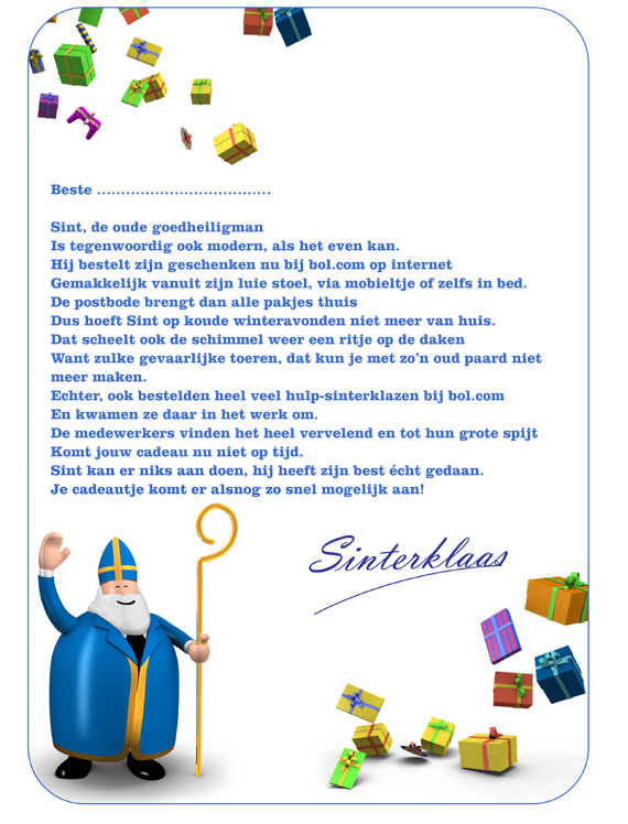 Excuusrijm van voor te laat leveren Sinterklaascadeau - Kids en Jongeren Marketing blog